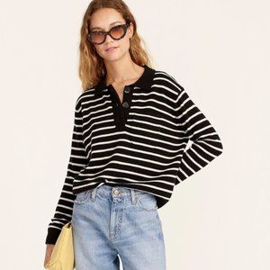 J crew cashmere collared sweater in stripe
